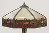 Art Nouveau Antique Stained Glass Shade Desk Lamp, Grapes (17)