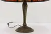 Art Nouveau Antique Stained Glass Shade Desk Lamp, Grapes (18)