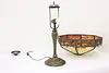 Art Nouveau Antique Stained Glass Shade Desk Lamp, Grapes (21)