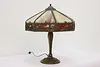 Art Nouveau Antique Stained Glass Shade Desk Lamp, Grapes (3)