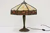 Art Nouveau Antique Stained Glass Shade Desk Lamp, Grapes (8)