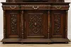 Renaissance Antique Carved Walnut Sideboard or Bar Cabinet (10)