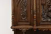 Renaissance Antique Carved Walnut Sideboard or Bar Cabinet (13)