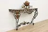 French Design Vintage Marble & Wrought Iron Entry Console (2)