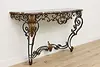 French Design Vintage Marble & Wrought Iron Entry Console (3)