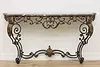 French Design Vintage Marble & Wrought Iron Entry Console (4)