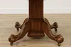 Victorian Antique Round 48" Oak Dining Table Opens 73" (14)