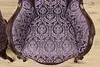 Pair French Design Vintage Carved Wingback Chairs New Fabric (8)