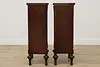 Pair English Tudor Walnut & Marquetry Nightstands End Tables (11)