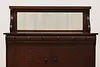 Empire Antique Oak Sideboard Bar Cabinet or Server Mirror (9)