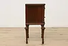 Tudor Antique Carved Walnut & Marquetry Nightstand End Table (10)