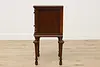 Tudor Antique Carved Walnut & Marquetry Nightstand End Table (8)