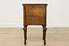 Tudor Antique Carved Walnut & Marquetry Nightstand End Table (9)