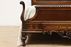 English Tudor Antique Walnut & Marquetry Full or Queen Bed (9)