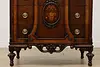 English Tudor Antique Walnut Marquetry Tall Chest or Dresser (10)