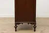 English Tudor Antique Walnut Marquetry Tall Chest or Dresser (18)