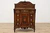 English Tudor Antique Walnut Marquetry Tall Chest or Dresser (8)