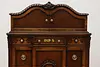 English Tudor Antique Walnut Marquetry Tall Chest or Dresser (9)