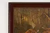 German Deer Hunting Camp Antique Print Signed 24" (4)