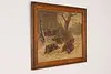 German Boar Hunt Antique Print Signed 24" (3)