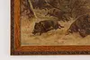 German Boar Hunt Antique Print Signed 24" (6)