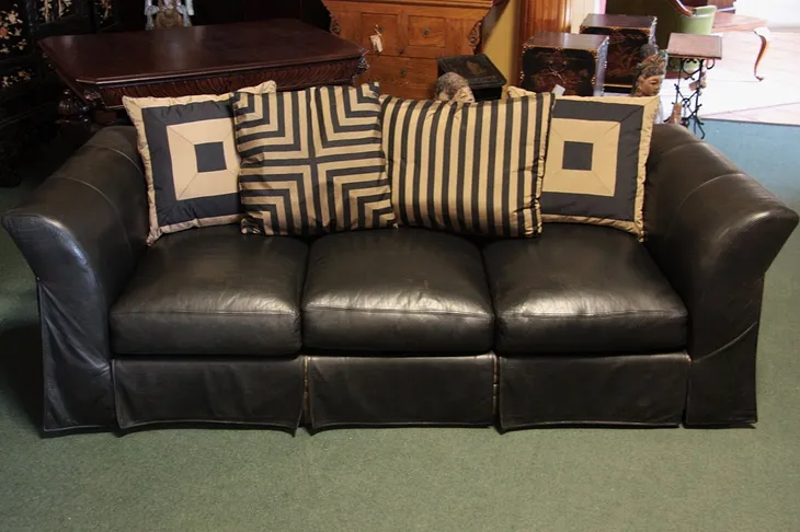 Leather Three Cushion Sofa