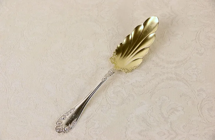 Sterling Silver Shell Serving Spoon, Pat. 1888, 1.7 Oz