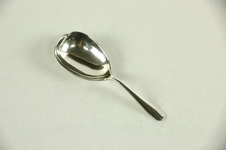 English Sterling Silver Vintage Shovel Shape Serving Spoon, Hallmarked & Signed