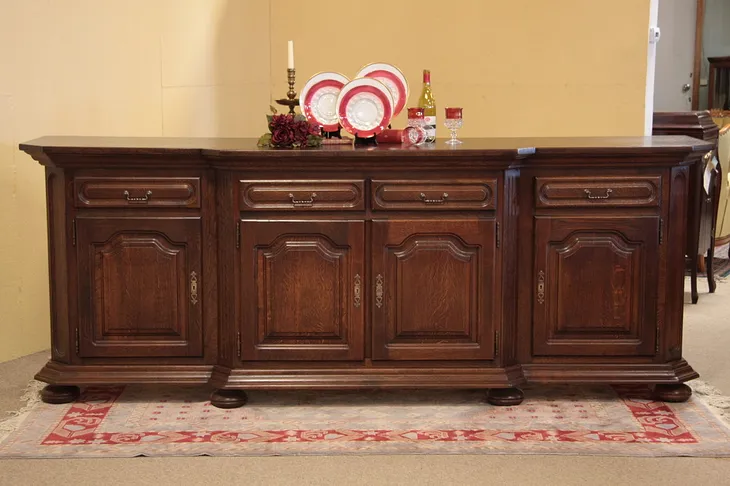 Oak 9 Foot Long  Sideboard, Credenza or Back Bar