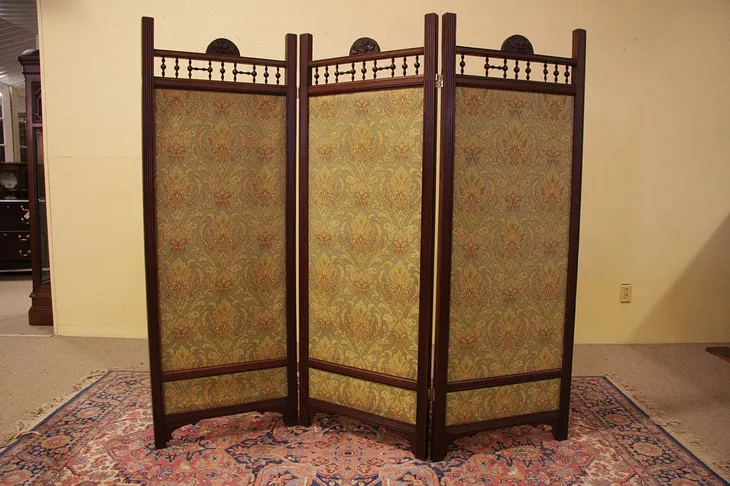 Victorian Eastlake 3 Panel Cherry Screen