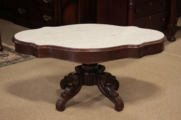 Victorian Antique Marble Top Coffee Table