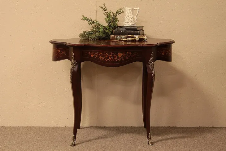 Rosewood Marquetry Table, Bronze Mounts