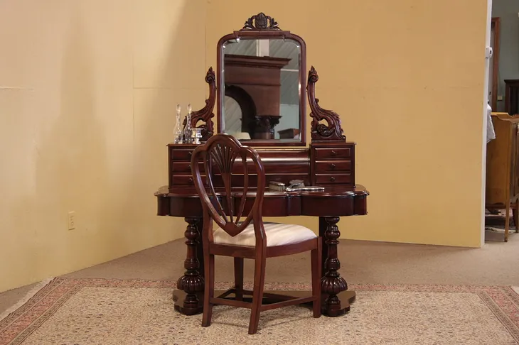 Victorian Antique Dressing Table Desk or Vanity