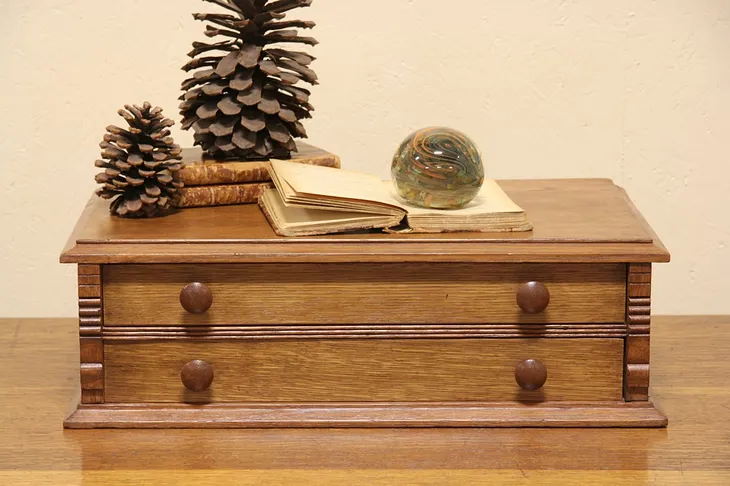 Oak Antique 1890 Spool Cabinet or Jewelry Chest