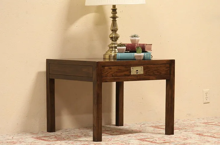 Henredon Campaign Square End Table