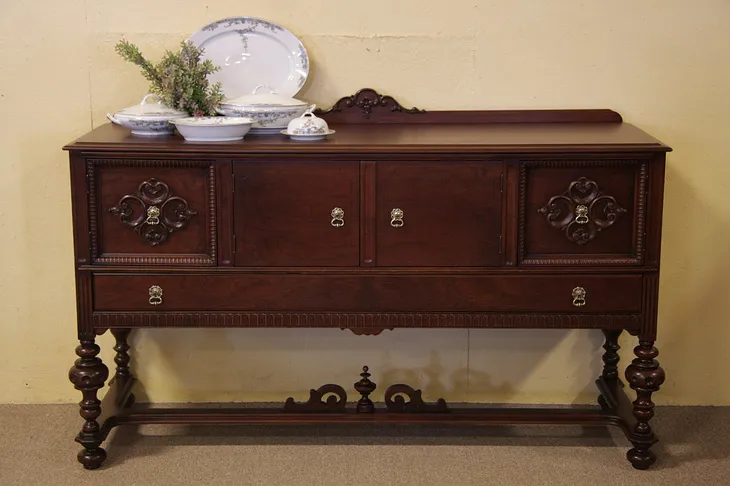 Tudor Antique Walnut Sideboard or Buffet (1)