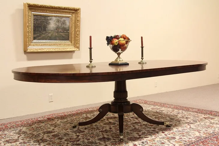 Regency Round Dining Table - Mahogany, 3 Leaves