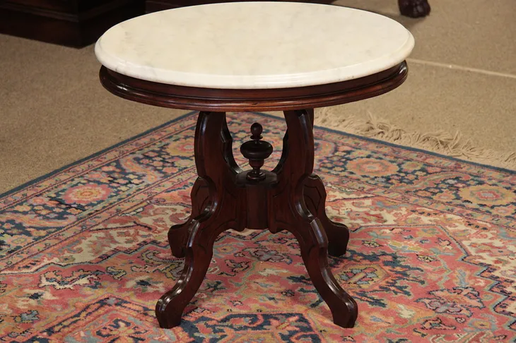 Victorian Oval Marble Coffee Table