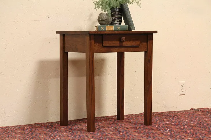 Arts & Crafts Oak End Table or Nightstand (1)