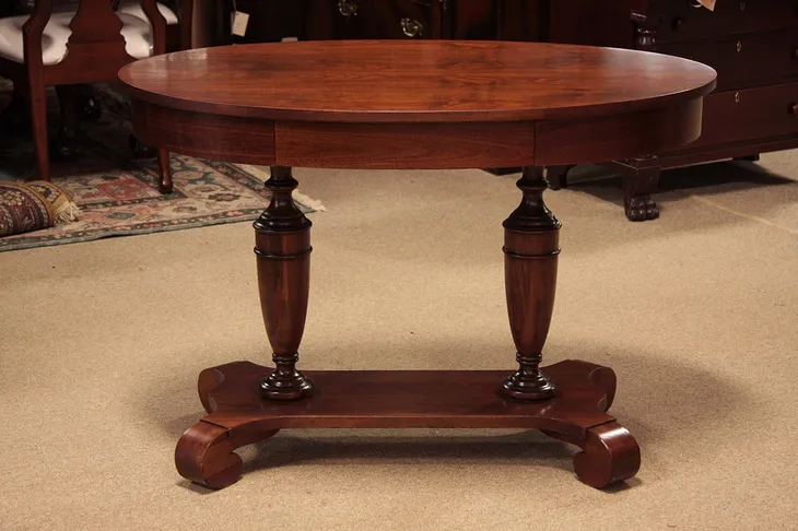 Oval Antique Library or Hall Table