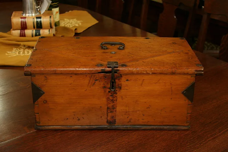 Victorian 1850 Pine Child's Trunk or Chest