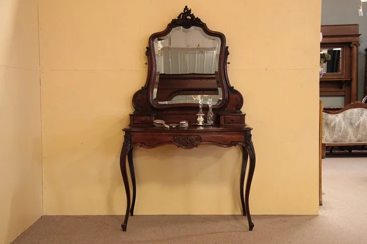 French Rosewood Dressing Table Desk or Vanity