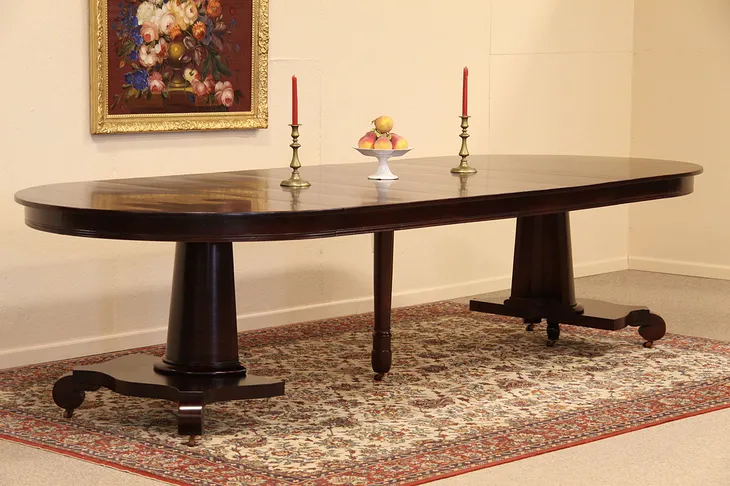 Empire 52" Round Dining Table, Extends 10' 4"