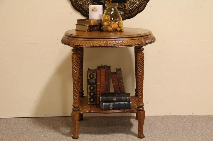 Victorian Oak Hall, Center or Lamp Table