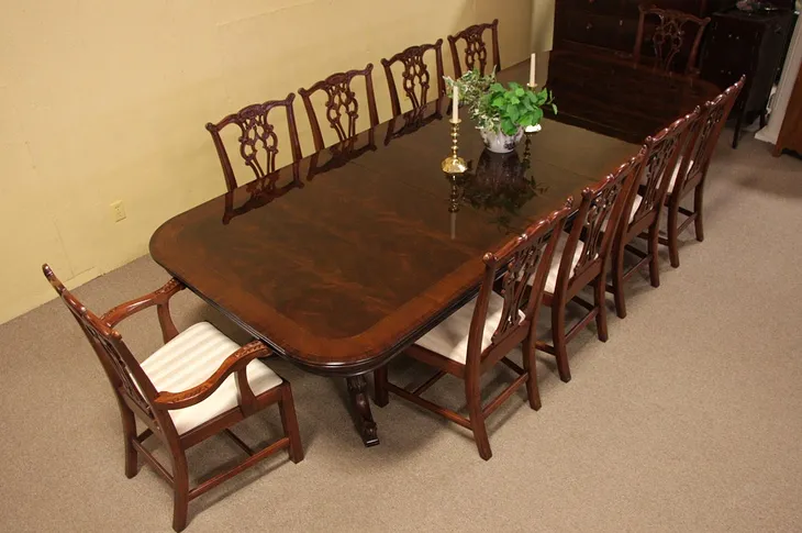 Regency Dining Set, 10 Chairs, Drexel 11' Table