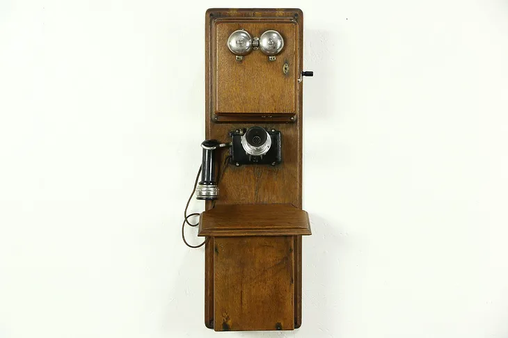 Stromberg Carlson Signed Antique Oak Wall Telephone, Pat. 1897 (1)