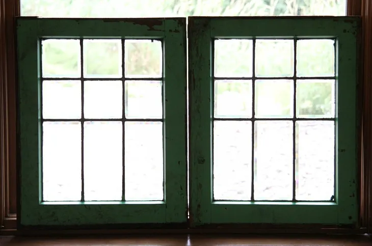 Pair Arts & Crafts Beveled Leaded Glass Windows