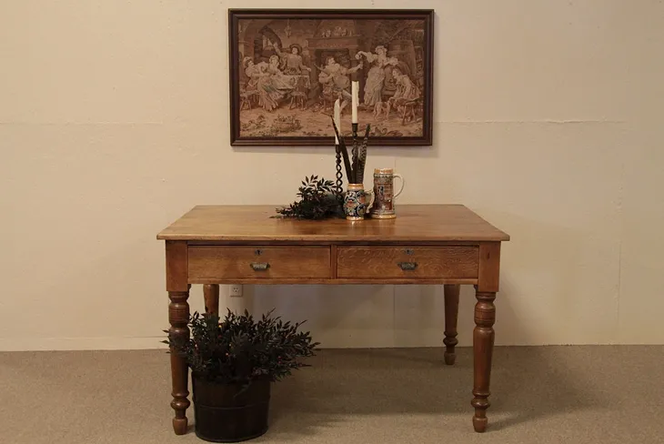 Country Antique Work Table or Kitchen Island