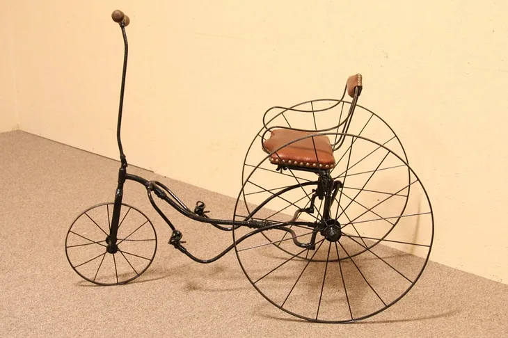 Iron Antique Child's Velocipede or Tricycle