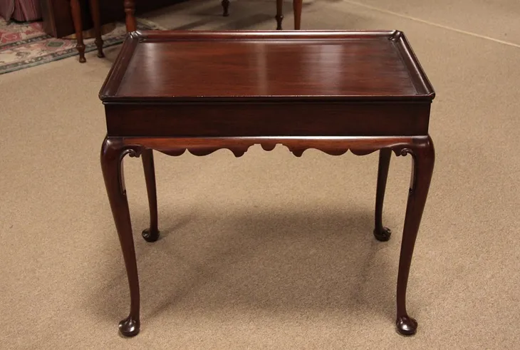 Kittinger Georgian Mahogany Tea Table Pullout Shelve (1)